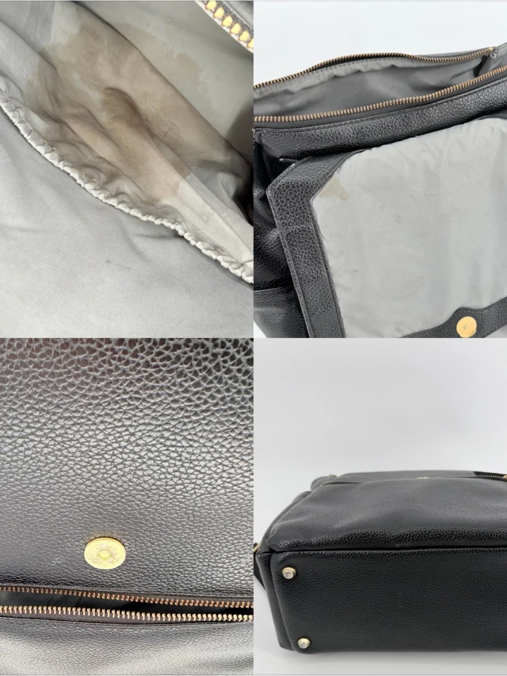 Freshly Picked Classic Diaper Backpack bag Black vegan pebbled leather large